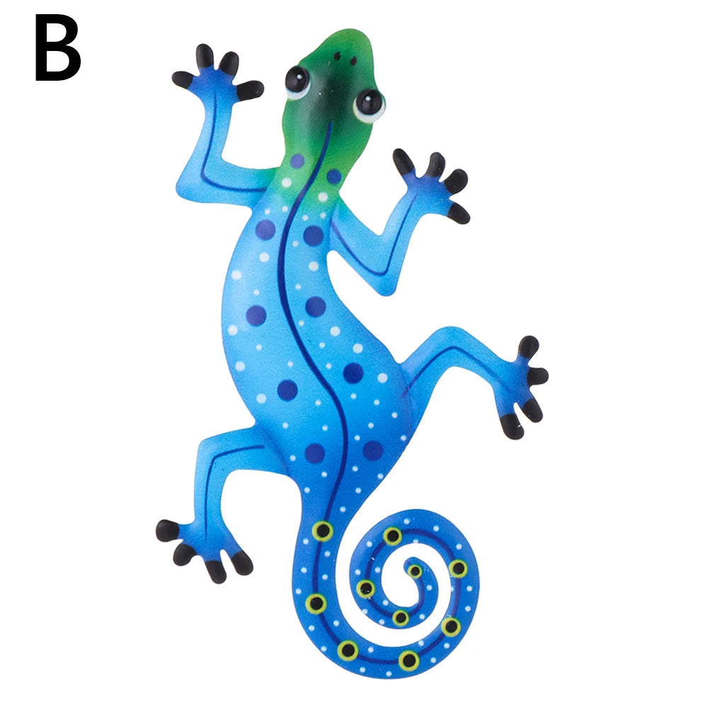 Sculpture Gecko en Métal - Décoration Murale Jardin & Salon