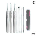 Kit Extracteur de Points Noirs 7/8 Pièces - Outils de Soin de la Peau en Acier Inoxydable