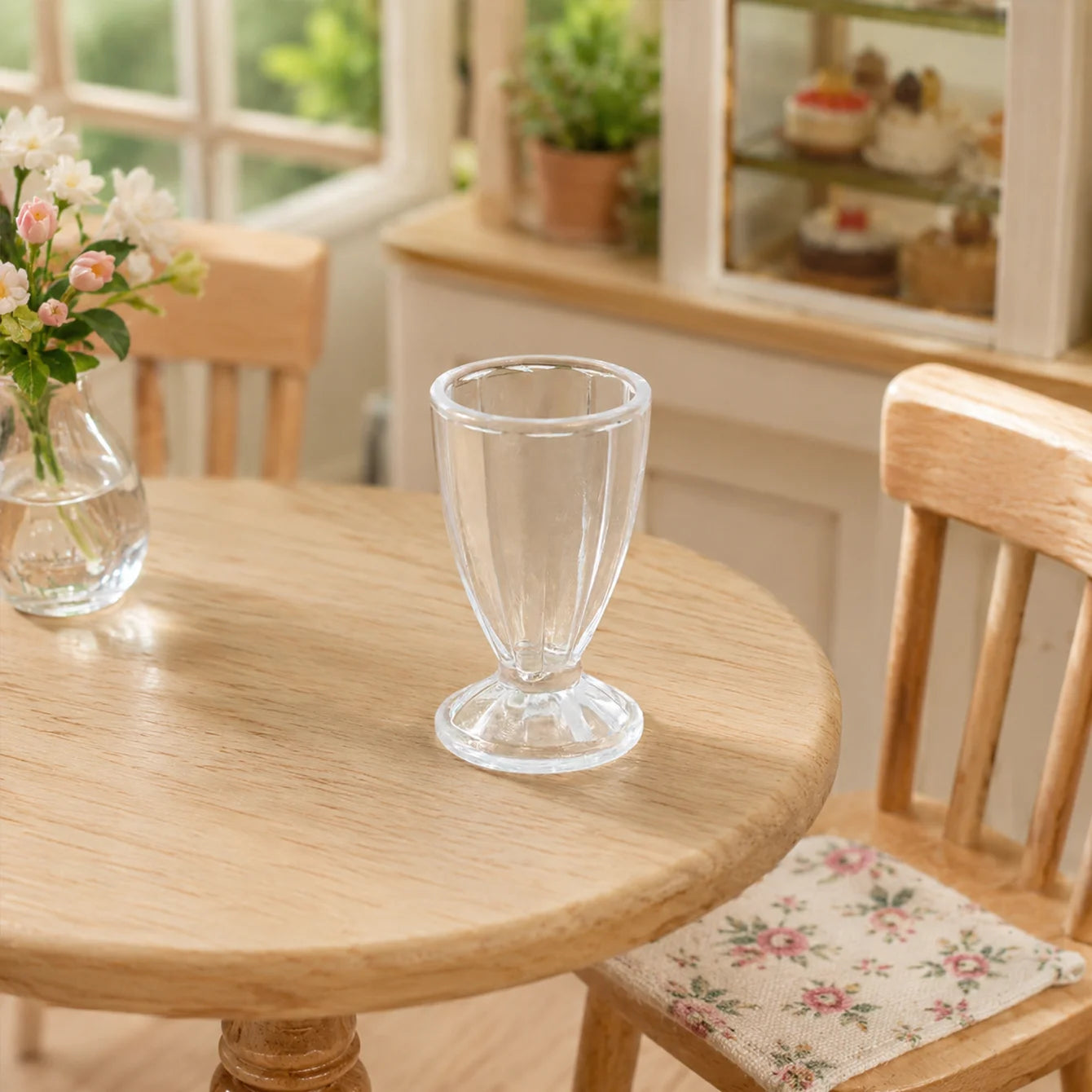 Set de 4 Tasses Miniatures Transparentes - Accessoires Maison de Poupée & Décoration de Table