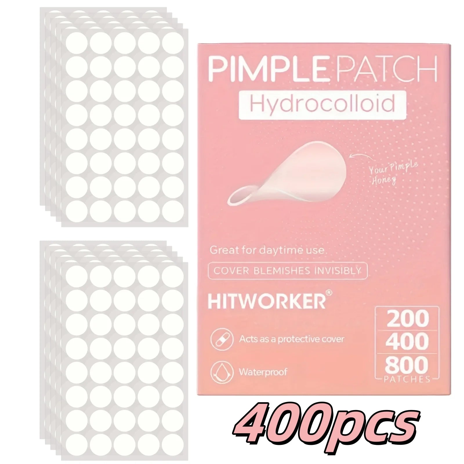 Patchs Anti-Acné Hydrocolloïdes 200/400/800 Pièces - Invisibles, Acide Salicylique & Arbre à Thé