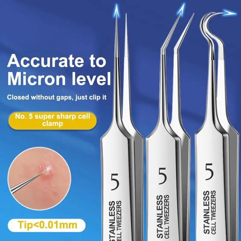Kit Extracteur de Points Noirs 7/8 Pièces - Outils de Soin de la Peau en Acier Inoxydable