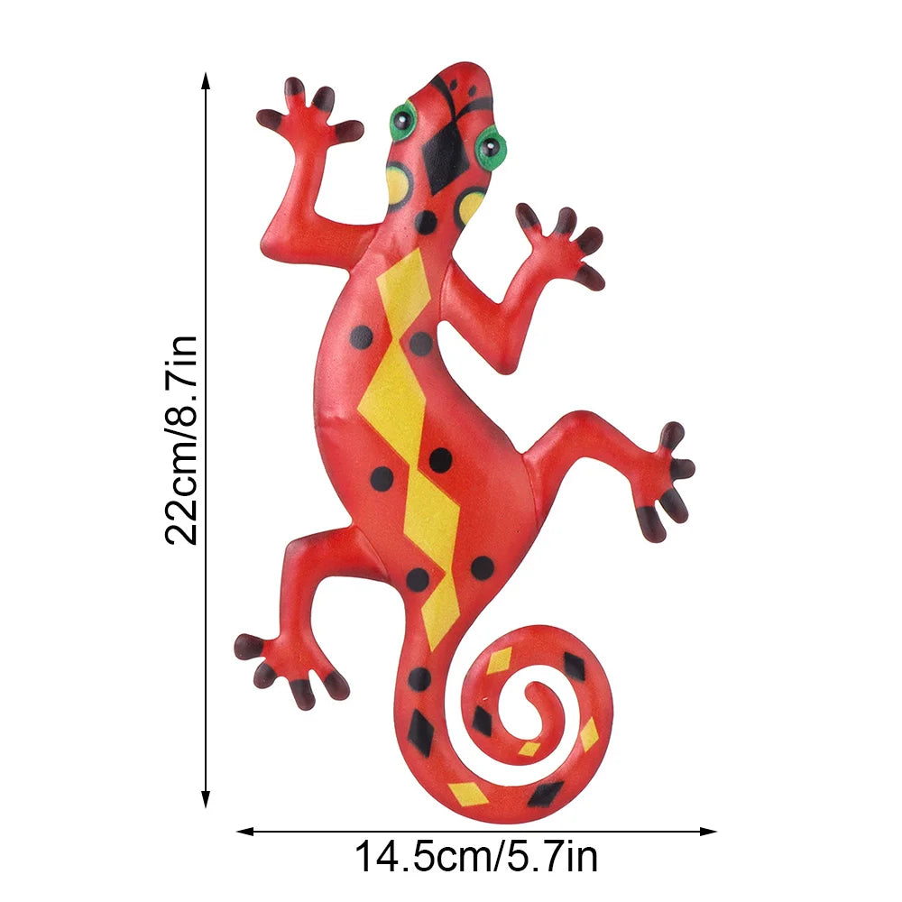Sculpture Gecko en Métal - Décoration Murale Jardin & Salon