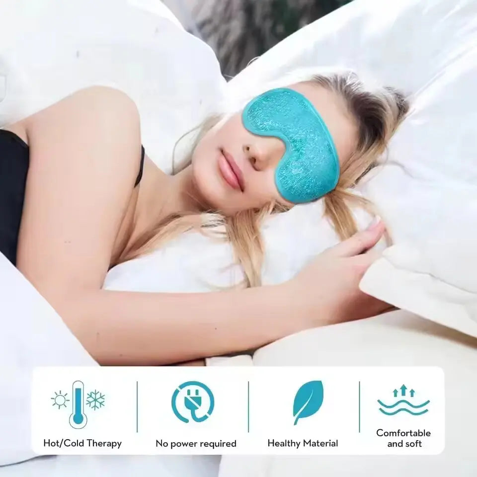Masque pour les Yeux Chaud & Froid - Gel Apaisant & Relaxant, Masque de Nuit Beauté