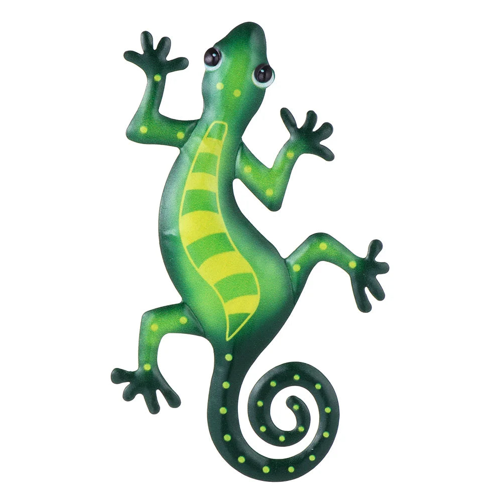 Sculpture Gecko en Métal - Décoration Murale Jardin & Salon