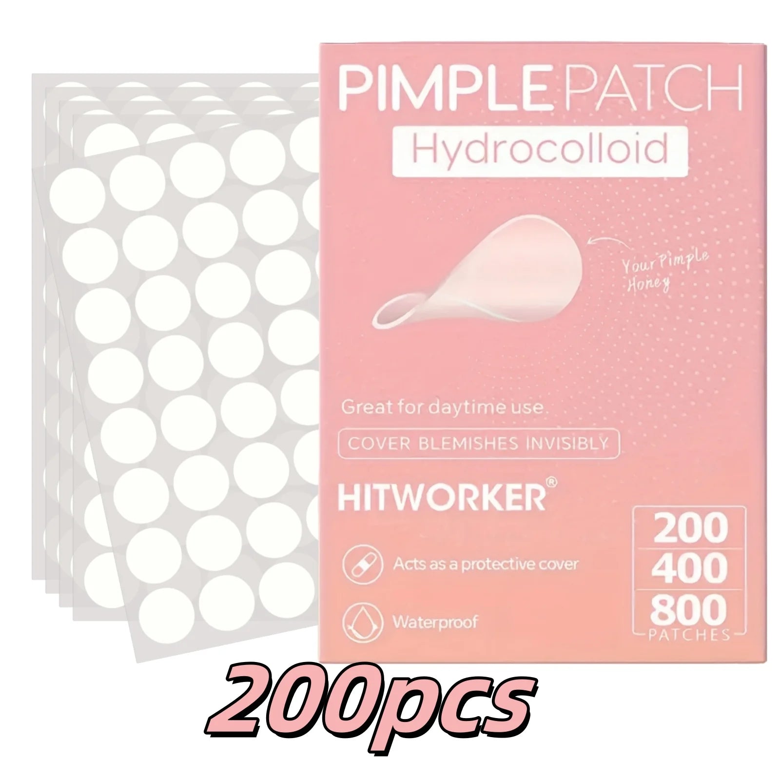 Patchs Anti-Acné Hydrocolloïdes 200/400/800 Pièces - Invisibles, Acide Salicylique & Arbre à Thé