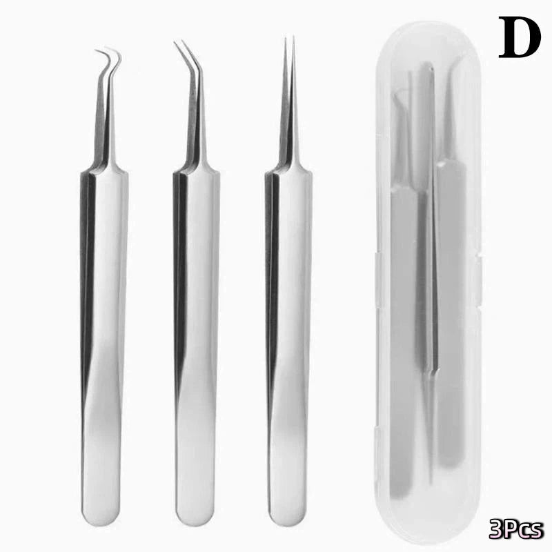 Kit Extracteur de Points Noirs 7/8 Pièces - Outils de Soin de la Peau en Acier Inoxydable